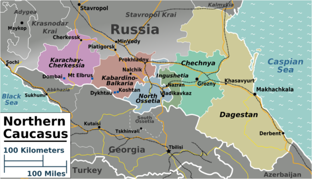 The Northern Caucasus. Image via Wikimedia Commons.