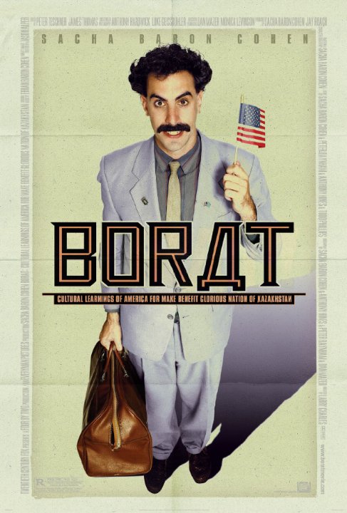 No. Also this reads 'Bordt' in Cyrillic. As in I'm bordt of hearing your jokes about Kazakhstan based on this film.